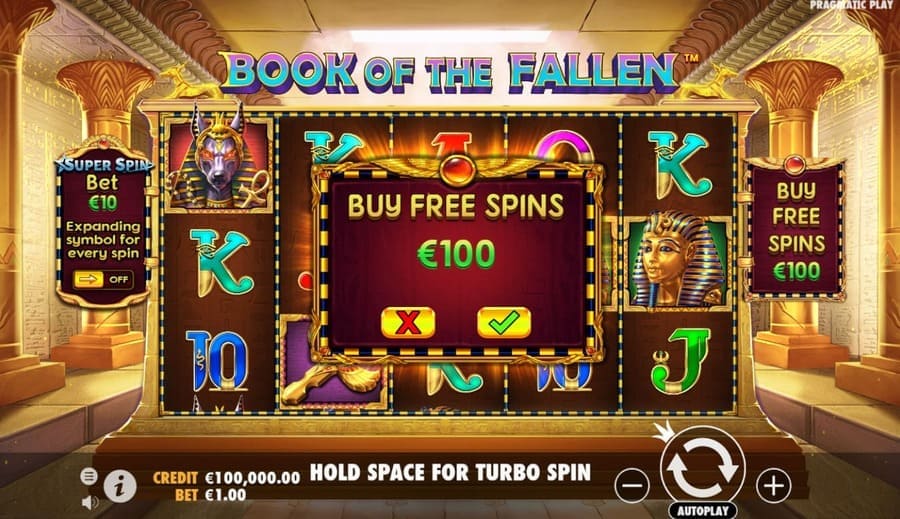 Buy Free Spins Screenshot - Book of the Fallen Slot