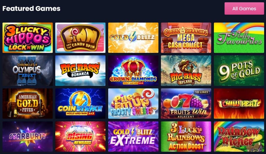 Slots Section at Crystal Slots Casino