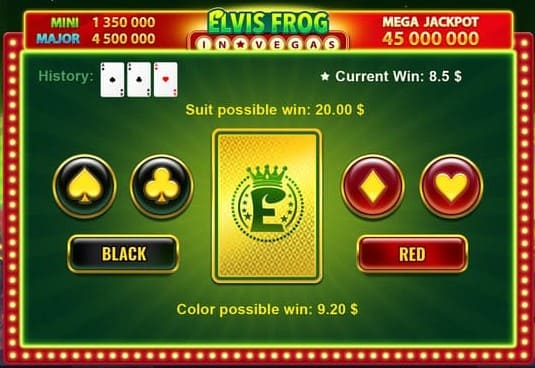Elvis Frog in Vegas Slot - Gamble Feature